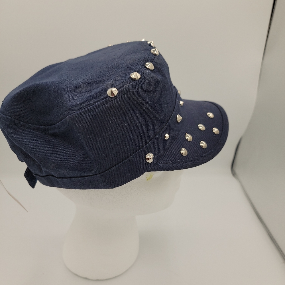 Womens One Size Fits All, Adjustable Studded Blue Cap, Brand New tagged - Picture 4 of 4